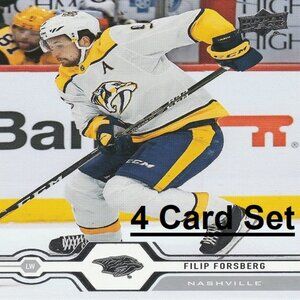 Filip Forsberg Nashville Predators NHL Hockey Card Collection - 4 Card Set
